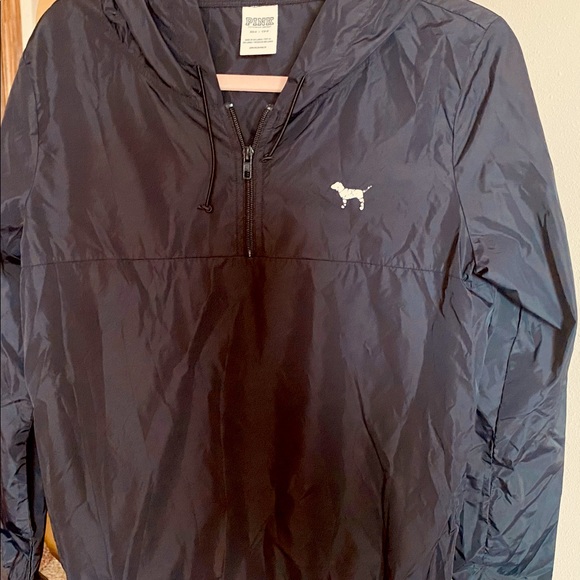 PINK Victoria's Secret Tops - Victoria’s Secret Pink light weight 1/4 Zip hooded jacket coat size XS